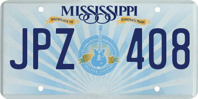 MS license plate JPZ408