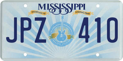 MS license plate JPZ410