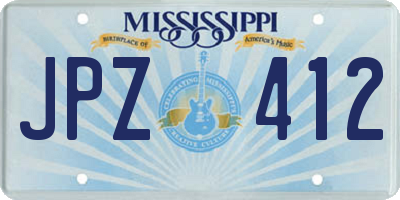MS license plate JPZ412