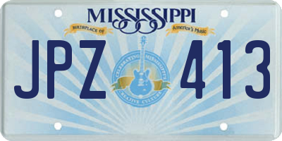 MS license plate JPZ413