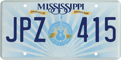 MS license plate JPZ415