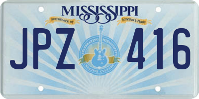 MS license plate JPZ416