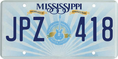 MS license plate JPZ418
