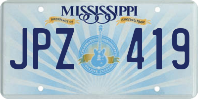 MS license plate JPZ419