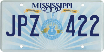 MS license plate JPZ422