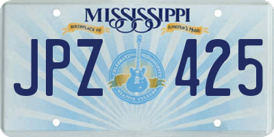 MS license plate JPZ425
