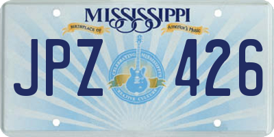 MS license plate JPZ426