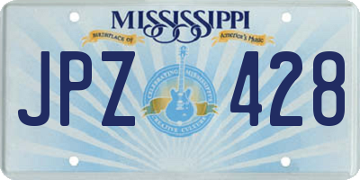 MS license plate JPZ428