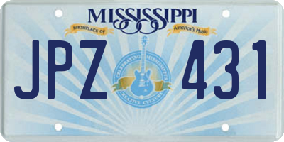 MS license plate JPZ431