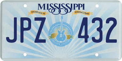MS license plate JPZ432