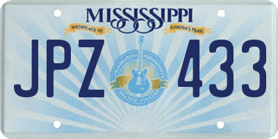MS license plate JPZ433