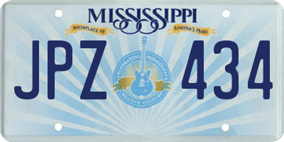 MS license plate JPZ434