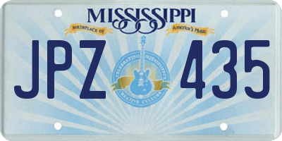 MS license plate JPZ435