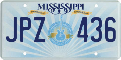MS license plate JPZ436