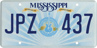 MS license plate JPZ437