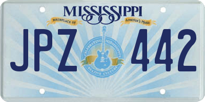 MS license plate JPZ442