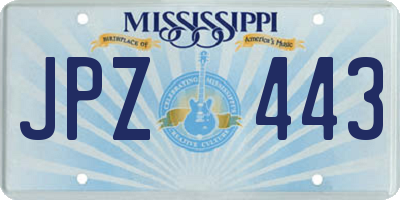 MS license plate JPZ443