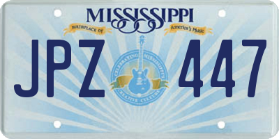 MS license plate JPZ447