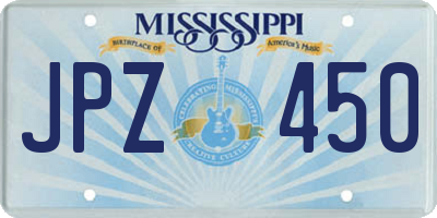 MS license plate JPZ450