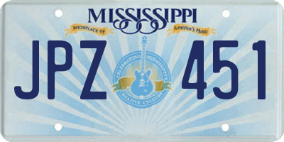 MS license plate JPZ451