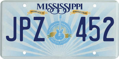 MS license plate JPZ452