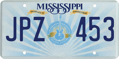MS license plate JPZ453