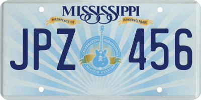 MS license plate JPZ456