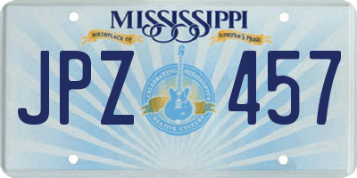 MS license plate JPZ457