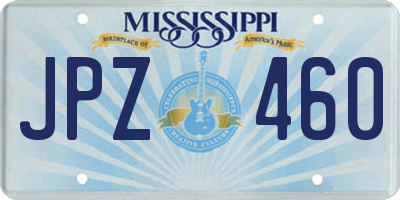 MS license plate JPZ460