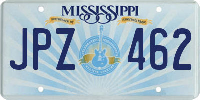 MS license plate JPZ462