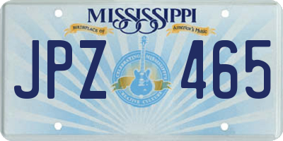 MS license plate JPZ465
