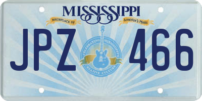 MS license plate JPZ466