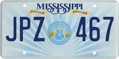 MS license plate JPZ467