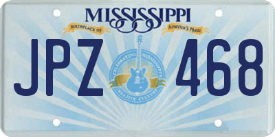MS license plate JPZ468
