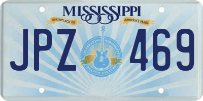 MS license plate JPZ469