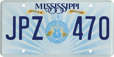 MS license plate JPZ470