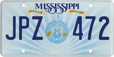 MS license plate JPZ472