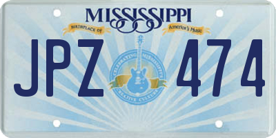 MS license plate JPZ474