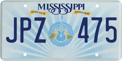 MS license plate JPZ475
