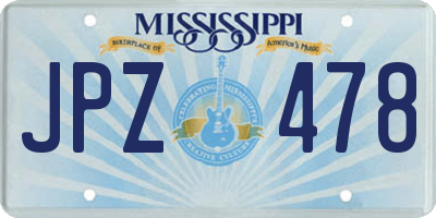 MS license plate JPZ478