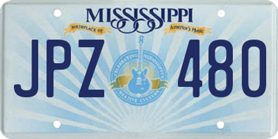 MS license plate JPZ480