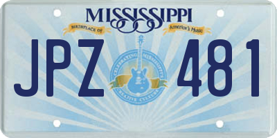 MS license plate JPZ481