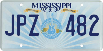 MS license plate JPZ482