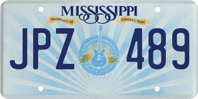 MS license plate JPZ489