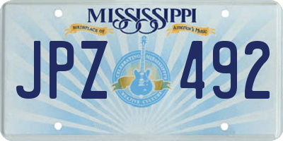MS license plate JPZ492