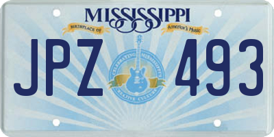 MS license plate JPZ493