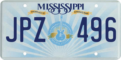 MS license plate JPZ496