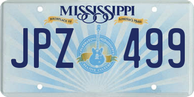 MS license plate JPZ499