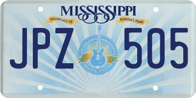 MS license plate JPZ505