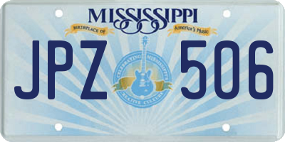 MS license plate JPZ506